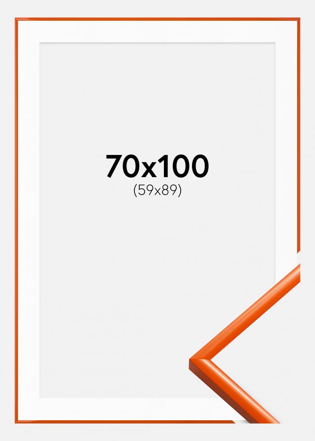 Rahmen New Lifestyle Orange 70x100 cm - Passepartout Weiß 60x90 cm