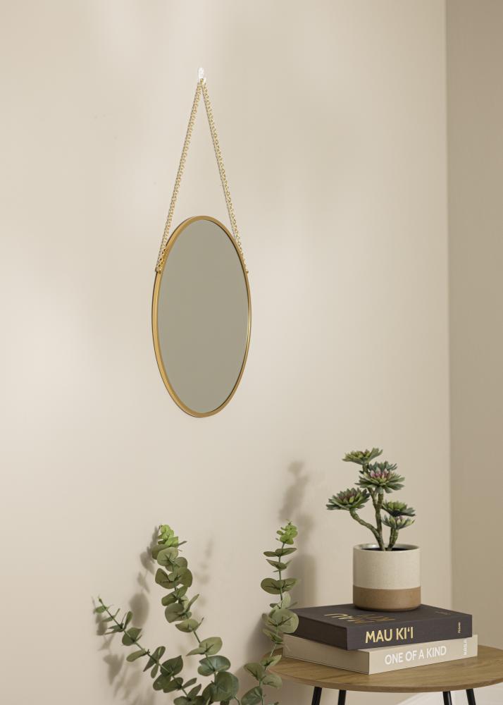 Runder Spiegel Modern Gold 41 cm 