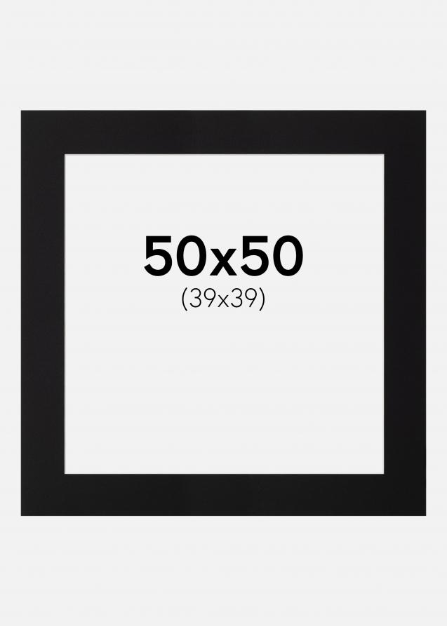 Passepartout Schwarz Standard (weißer Kern) 50x50 cm (39x39)