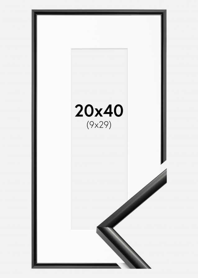 Rahmen New Lifestyle Schwarz 20x40 cm - Passepartout Weiß 10x30 cm