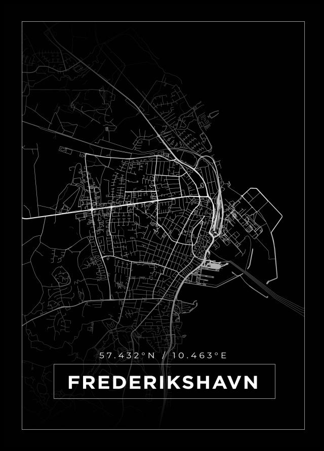 Map - Frederikshavn - Black