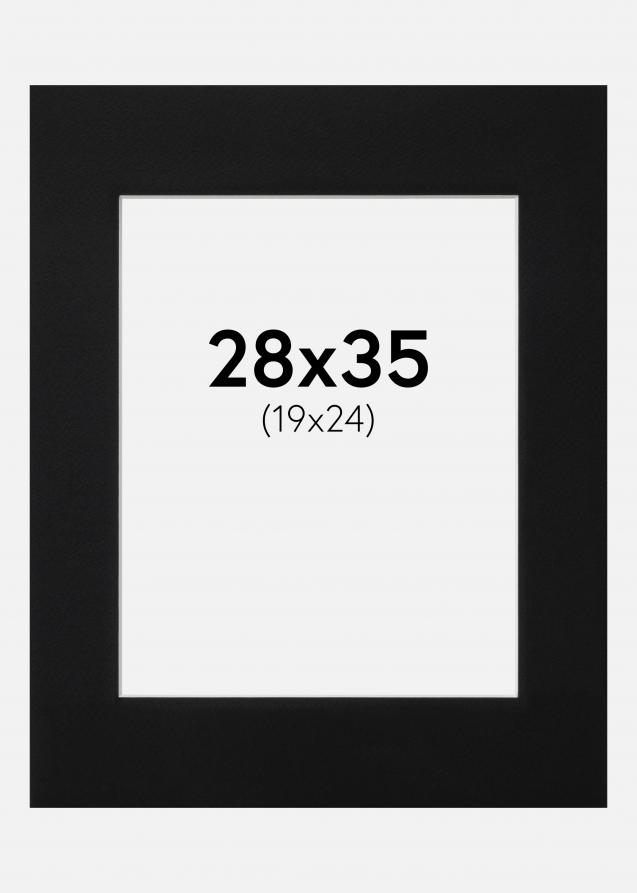 Passepartout Schwarz Standard (weißer Kern) 28x35 cm (19x24)