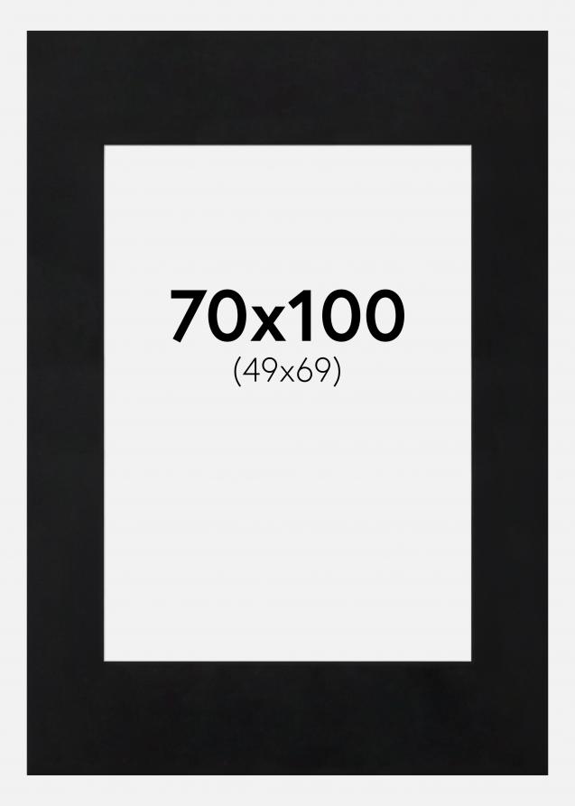 Passepartout Schwarz Standard (weißer Kern) 70x100 cm (49x69)