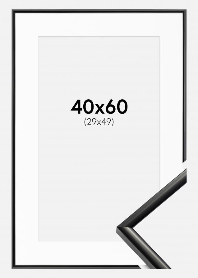 Rahmen New Lifestyle Schwarz 40x60 cm - Passepartout Weiß 30x50 cm