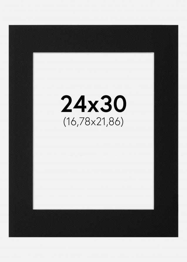 Passepartout Schwarz Standard (weißer Kern) 24x30 cm (16,78x21,86)