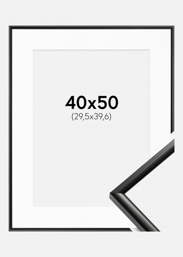 Rahmen New Lifestyle Schwarz 40x50 cm - Passepartout Weiß 12x16 inches