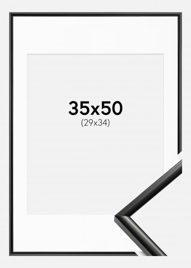 Rahmen New Lifestyle Schwarz 35x50 cm - Passepartout Weiß 30x35 cm