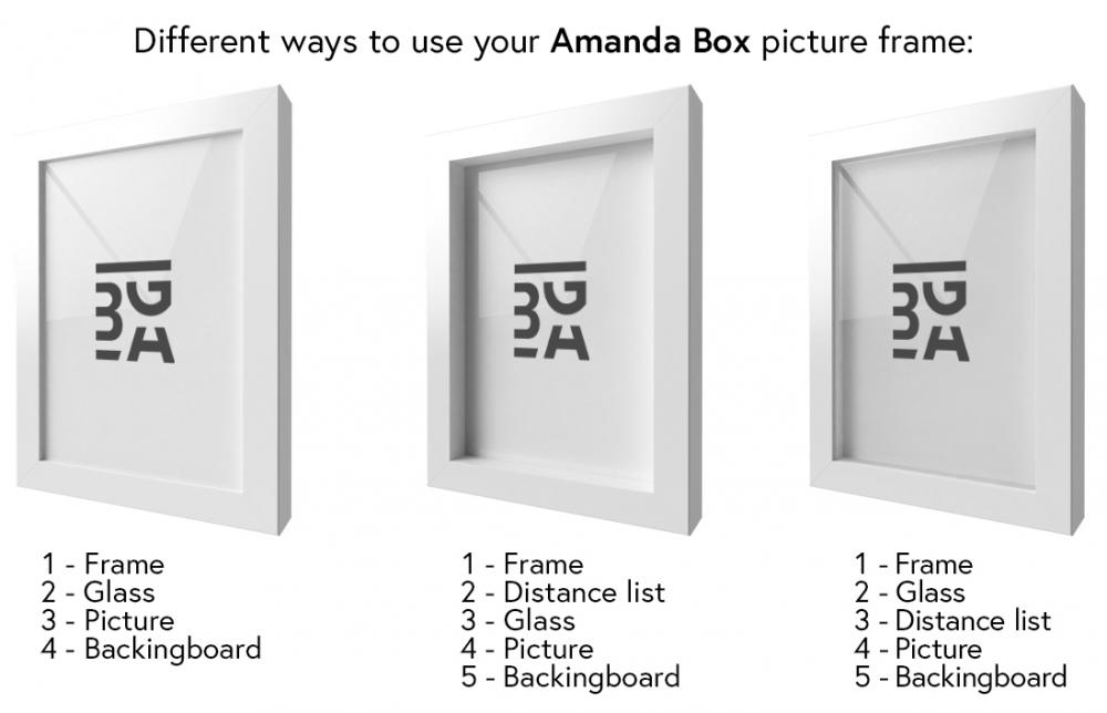 Rahmen Amanda Box Acrylglas Wei 84,1x118,9 cm (A0)