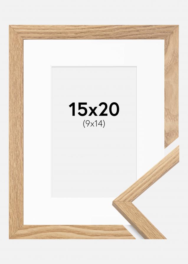 Rahmen Trendy Eiche 15x20 cm - Passepartout Weiß 10x15 cm