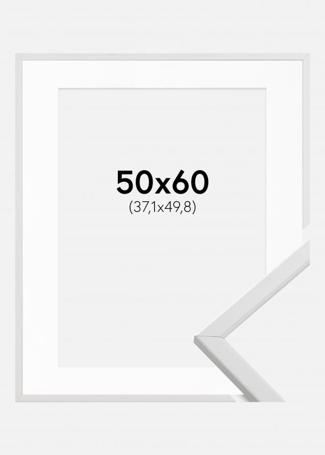 Rahmen Galant Weiß 50x60 cm - Passepartout Weiß 15x20 inches