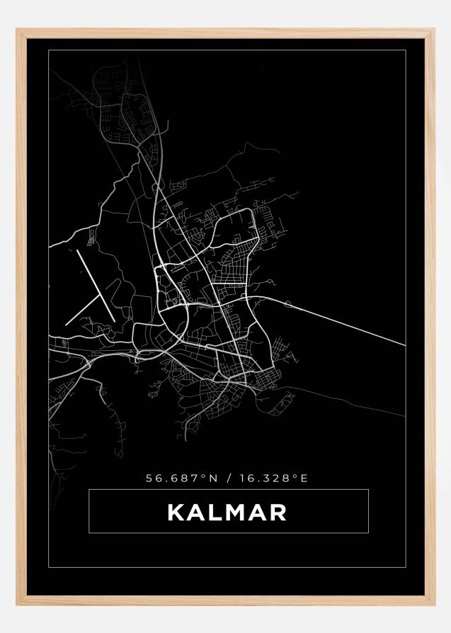 Map - Kalmar - Black Poster