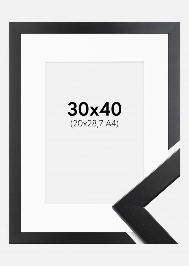 Rahmen Trendline Schwarz 30x40 cm - Passepartout Weiß 21x29,7 cm