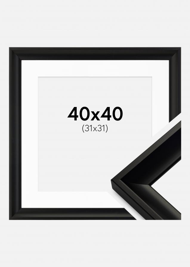Rahmen Öjaren Schwarz 40x40 cm - Passepartout Weiß 32x32 cm