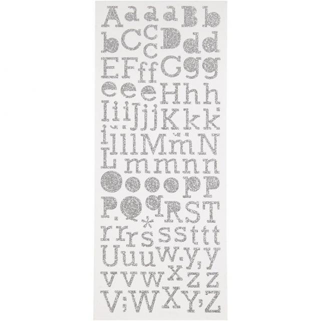 Focus Glitter Stickers Silber Letters