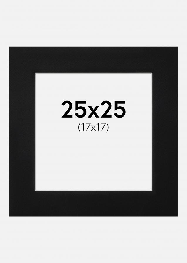 Passepartout Schwarz Standard (weißer Kern) 25x25 cm (17x17)