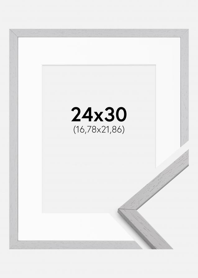 Rahmen Edsbyn Grey 24x30 cm - Passepartout Weiß 7x9 inches