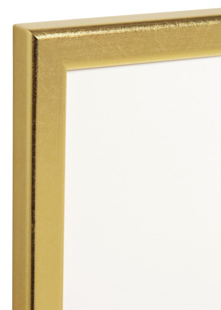 Rahmen Slim Matt Antireflexglas Gold 13x13 cm