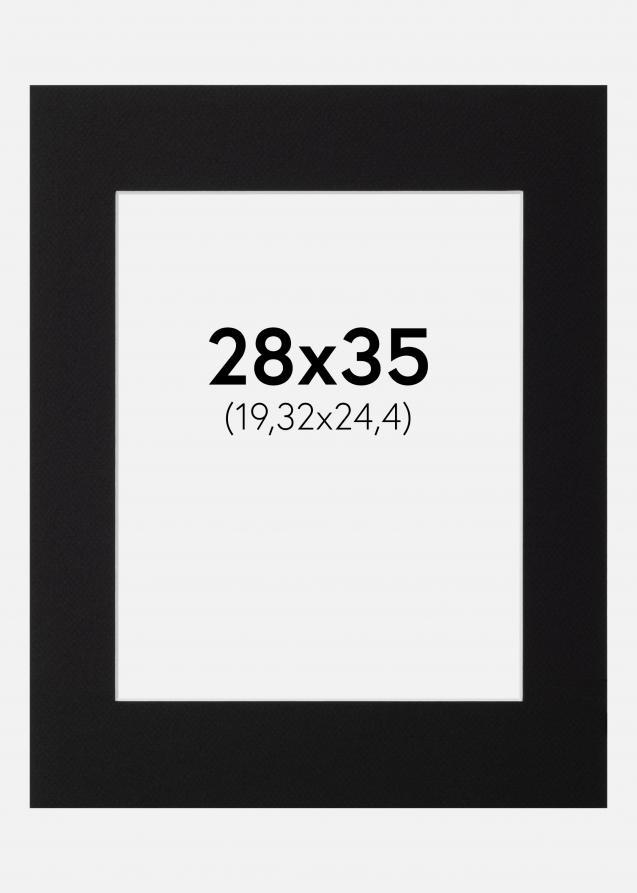 Passepartout Schwarz Standard (weißer Kern) 28x35 cm (19,32x24,4)