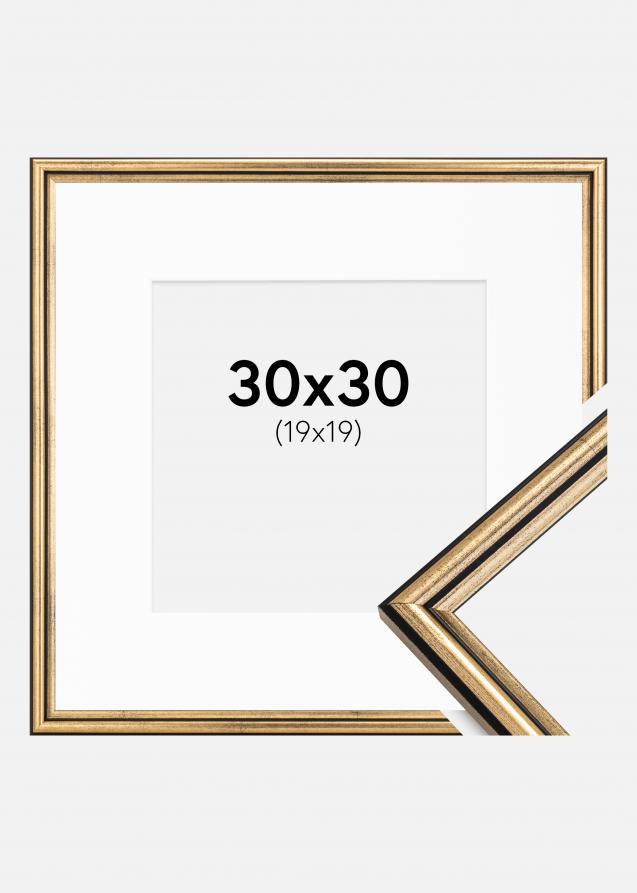 Rahmen Horndal Gold 30x30 cm - Passepartout Weiß 20x20 cm
