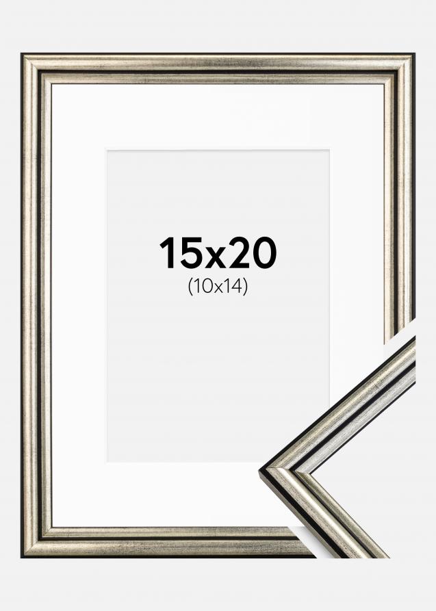 Rahmen Horndal Silber 15x20 cm - Passepartout Weiß 11x15 cm