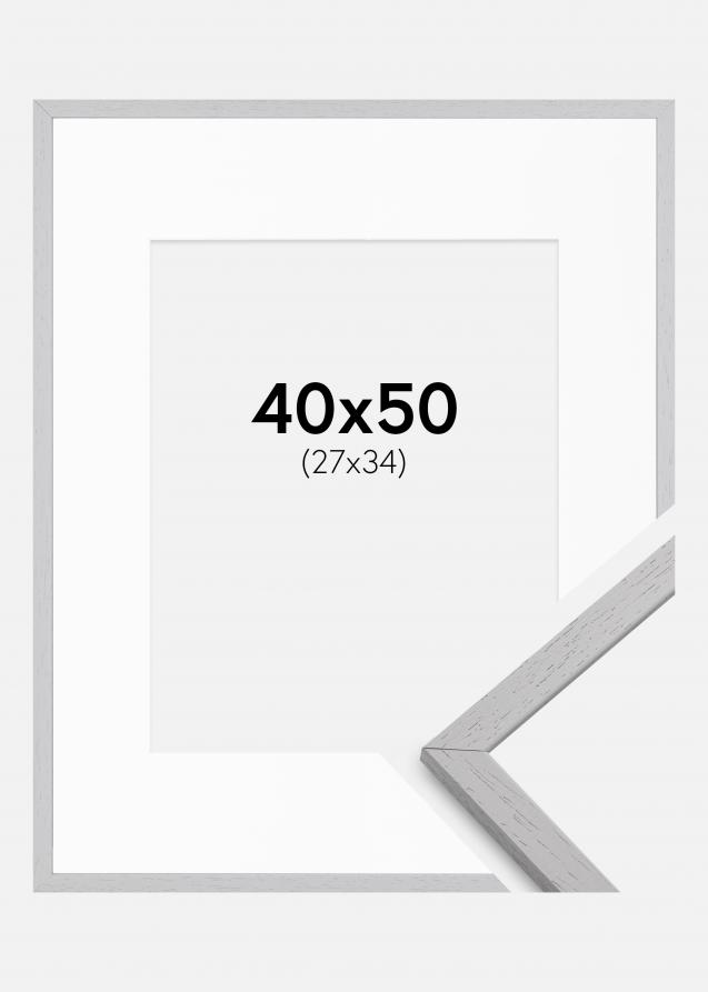 Rahmen Edsbyn Grey 40x50 cm - Passepartout Weiß 28x35 cm