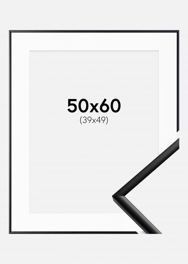 Rahmen New Lifestyle Matt Schwarz 50x60 cm - Passepartout Weiß 40x50 cm