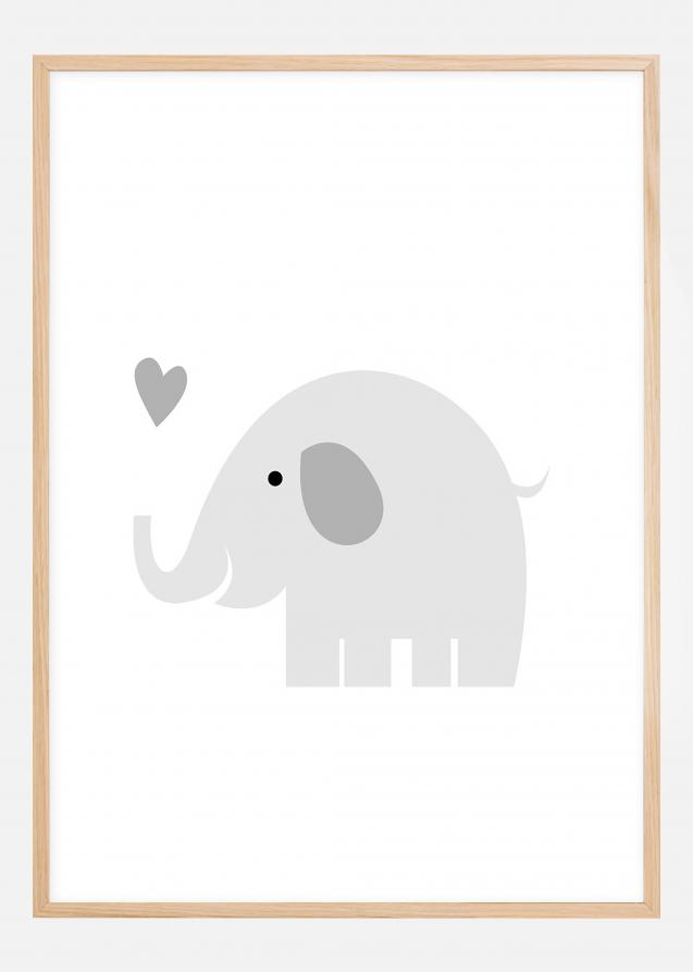Elefant Solo - Nebelgrau Poster