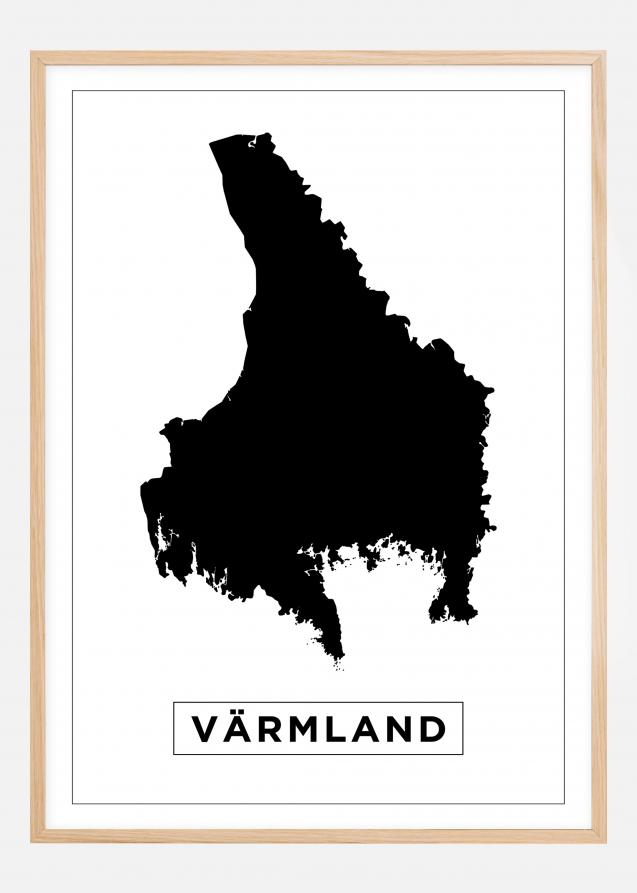 Map - Värmland - White Poster