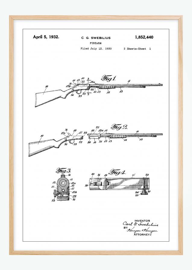 Patentzeichnung - Gewehr I Poster