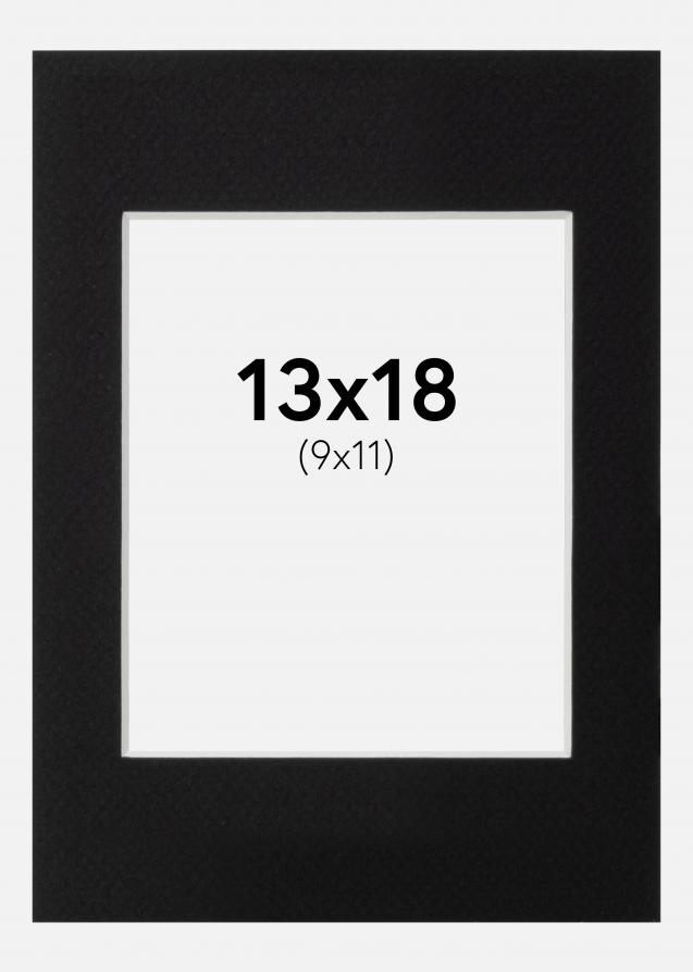 Passepartout Schwarz Standard (weißer Kern) 13x18 cm (9x11)