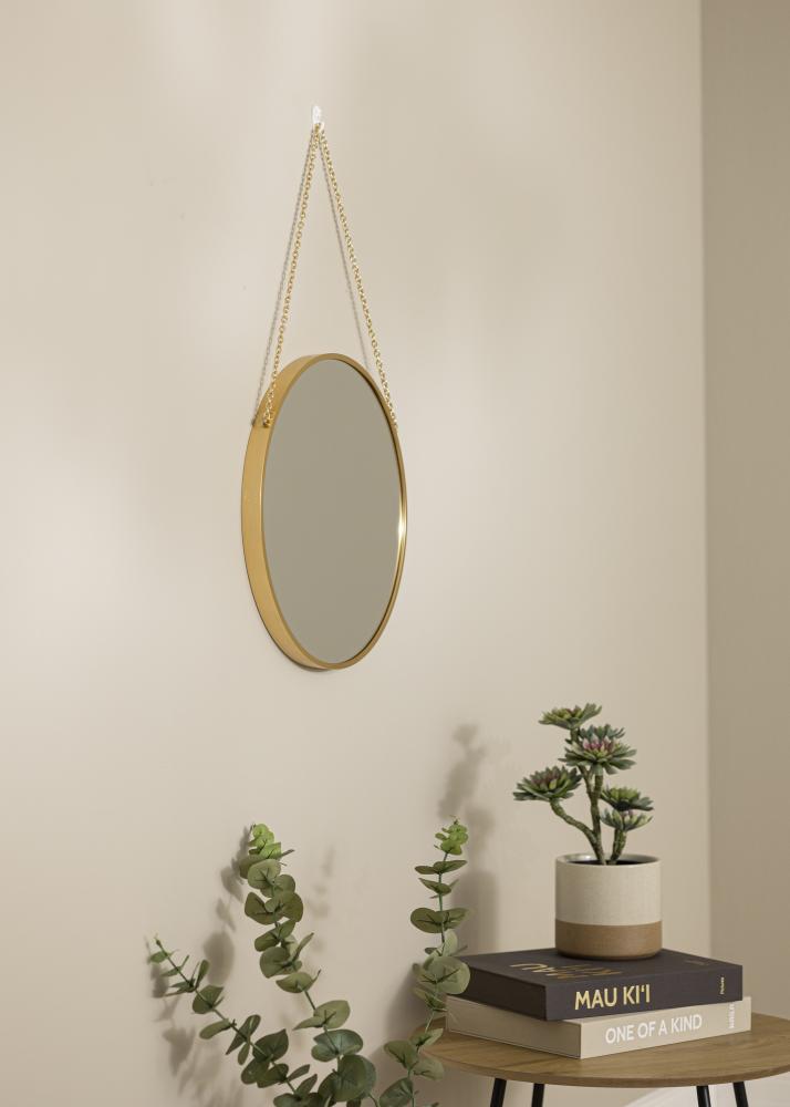 Runder Spiegel Modern Deep Gold 41 cm 