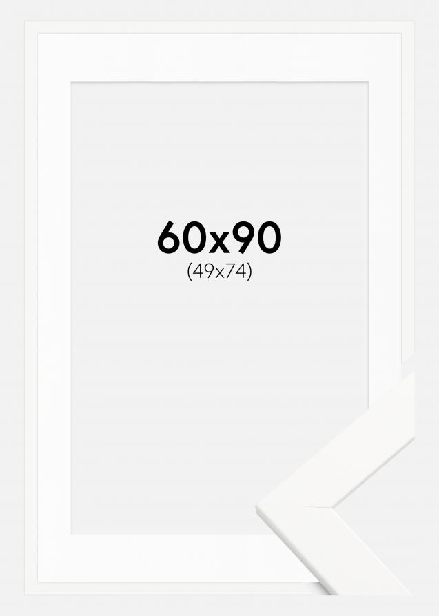 Rahmen Trendline Weiß 60x90 cm - Passepartout Weiß 50x75 cm