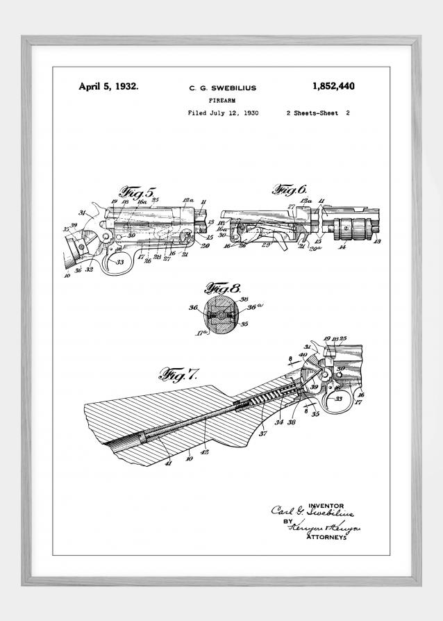 Patentzeichnung - Gewehr II Poster