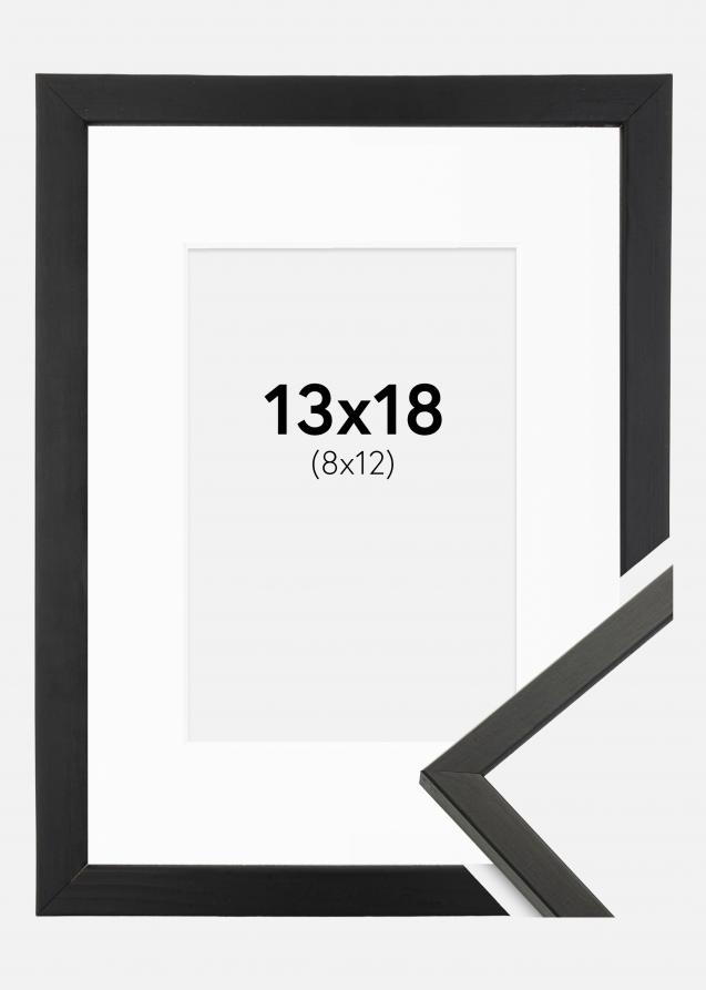 Rahmen Galant Schwarz 13x18 cm - Passepartout Weiß 9x13 cm