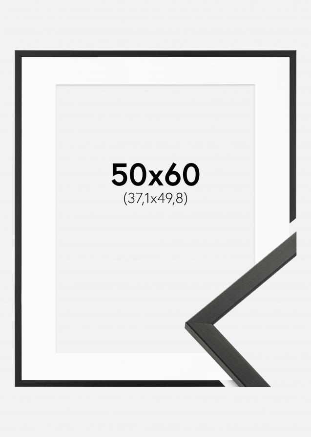 Rahmen Galant Schwarz 50x60 cm - Passepartout Weiß 15x20 inches