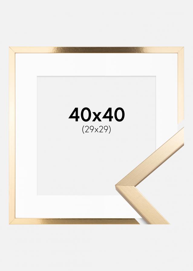 Rahmen Trendy Gold 40x40 cm - Passepartout Weiß 30x30 cm