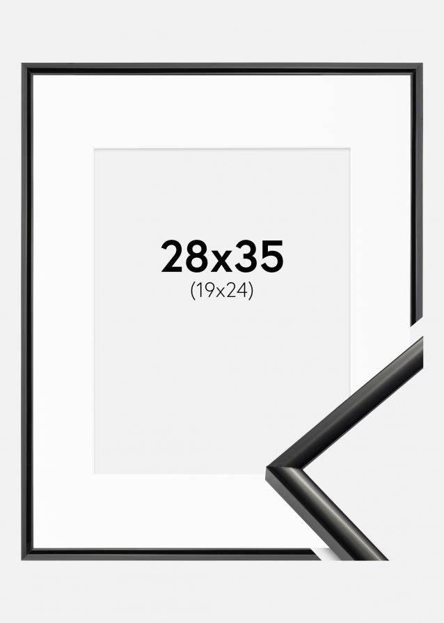 Rahmen New Lifestyle Schwarz 28x35 cm - Passepartout Weiß 20x25 cm