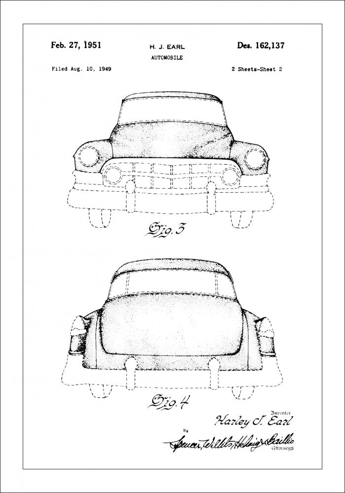 Patentzeichnung - Cadillac II Poster