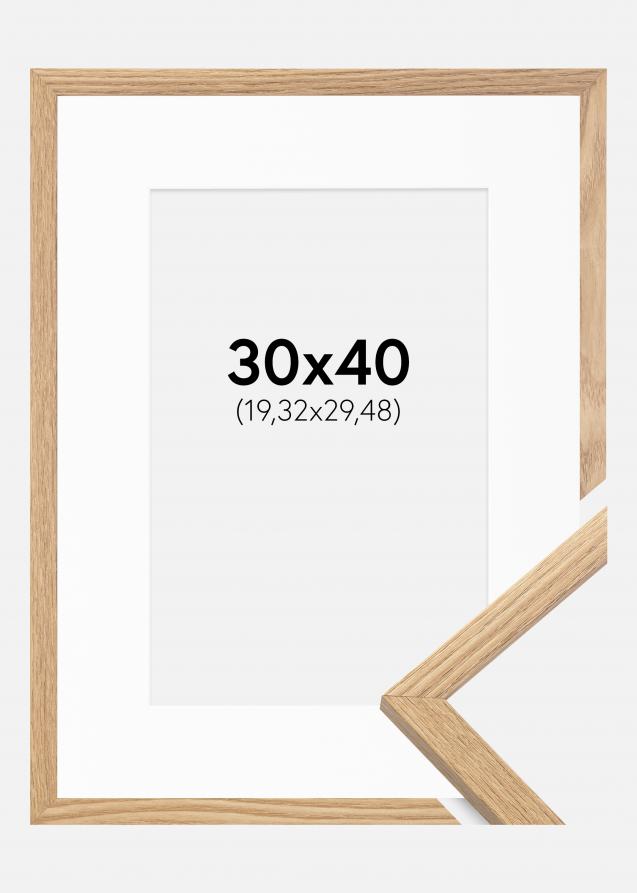 Rahmen Trendy Eiche 30x40 cm - Passepartout Weiß 8x12 inches