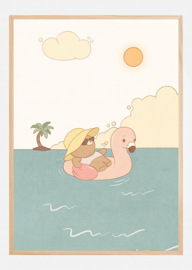 Bear On Summer Beach Poster