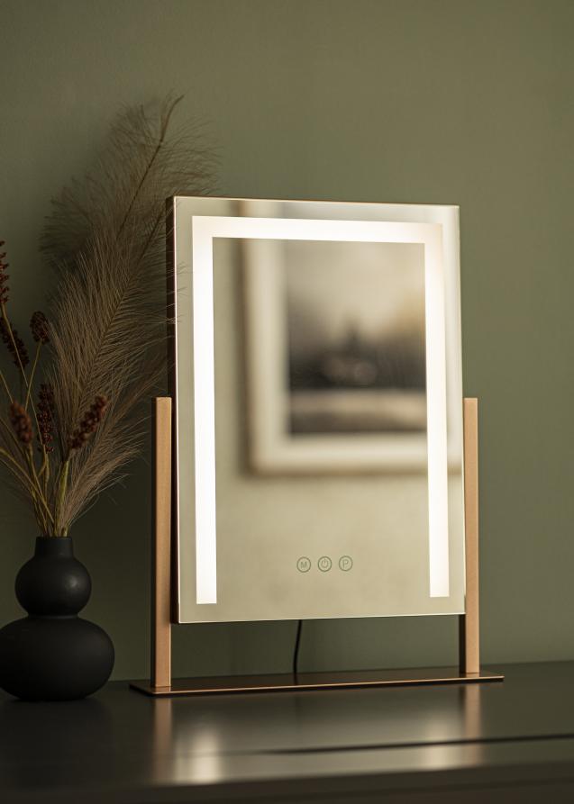 KAILA Kosmetikspiegel Stand LED Roségold 30x41 cm