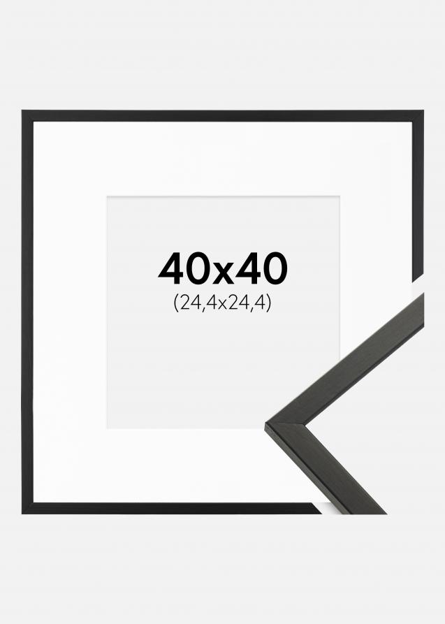 Rahmen Galant Schwarz 40x40 cm - Passepartout Weiß 10x10 inches