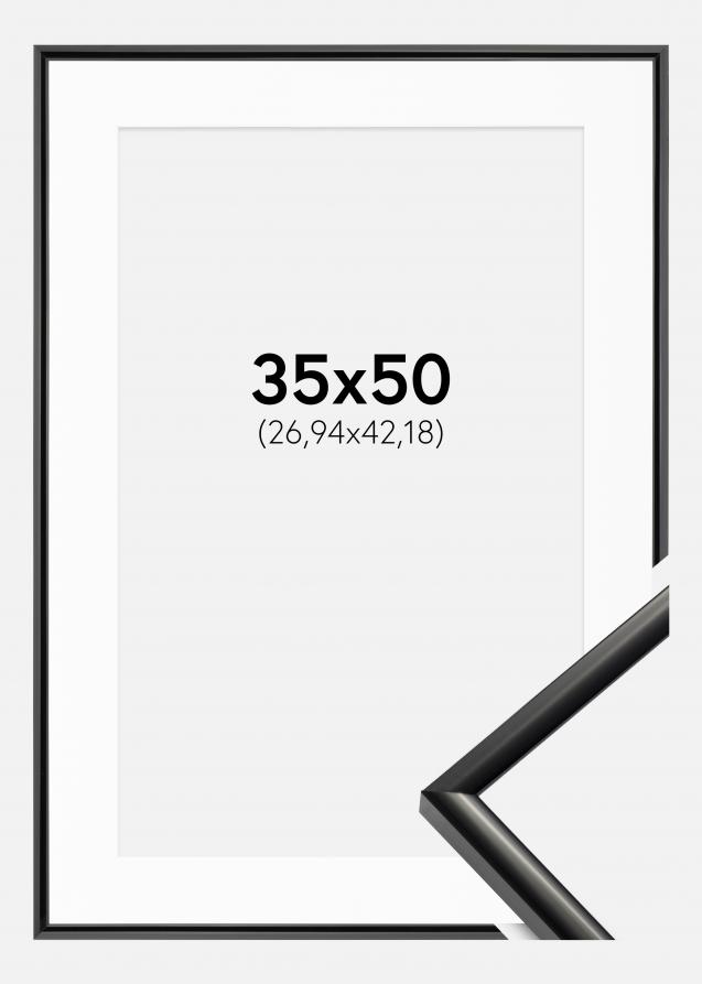 Rahmen New Lifestyle Schwarz 35x50 cm - Passepartout Weiß 11x17 inches