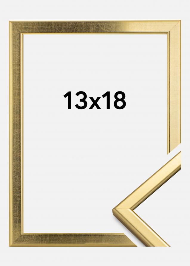 Rahmen Slim Matt Antireflexglas Gold 13x18 cm