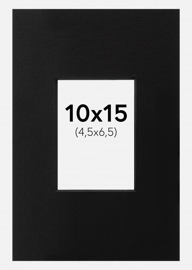 Passepartout Schwarz (schwarzer Kern) 10x15 cm (4,5x6,5)