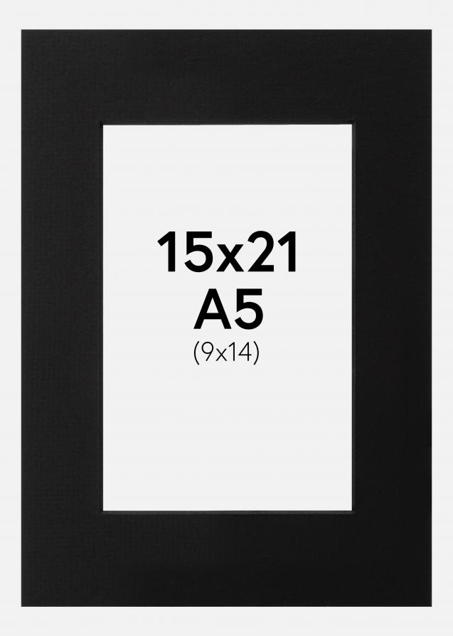 Passepartout Schwarz (schwarzer Kern) 15x21 cm (9x14)
