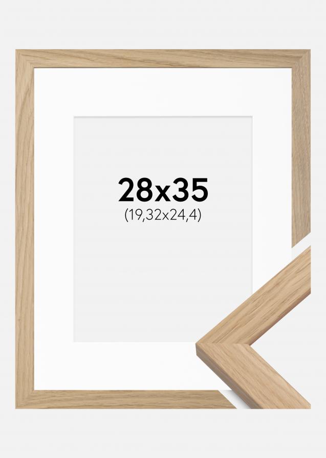 Rahmen Oak Wood 28x35 cm - Passepartout Weiß 8x10 inches