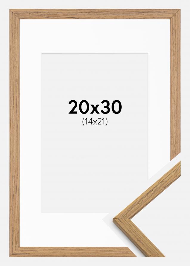 Rahmen Edsbyn Teak 20x30 cm - Passepartout Weiß 15x22 cm