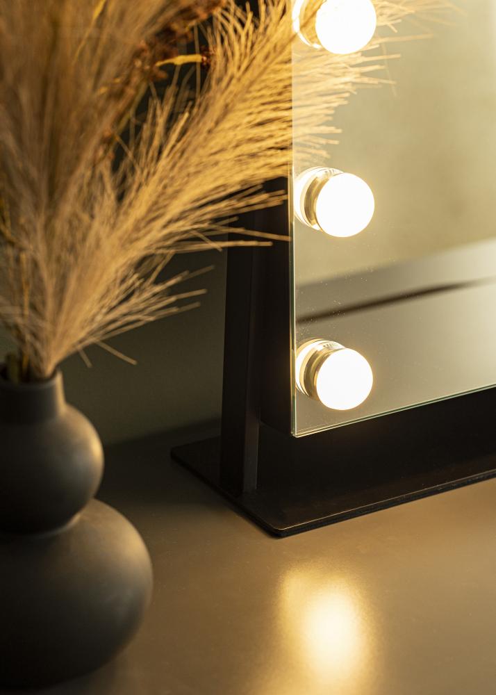 KAILA Kosmetikspiegel Soft Corner LED Schwarz 60x52 cm