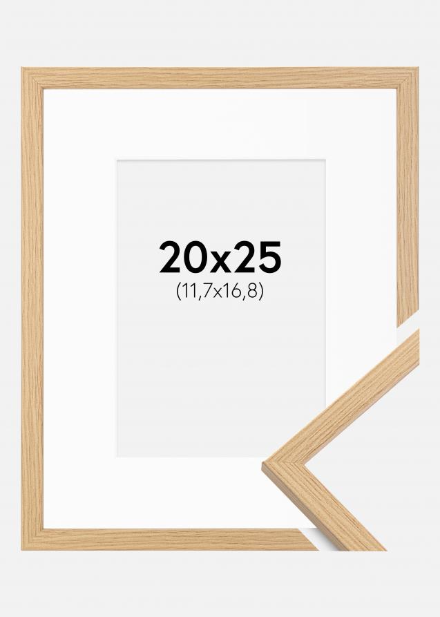 Rahmen Galant Eiche 20x25 cm - Passepartout Weiß 5x7 inches